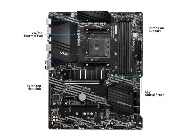 MSI B550-A PRO Desktop Motherboard - AMD Chipset - Socket AM4 - ATX