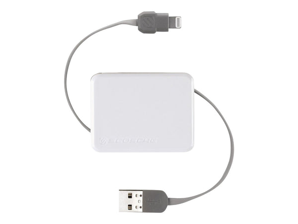 Scosche boltBOX Retractable 3 Ft MFI Lightning to USB Charge & Sync Cable for iPhone iPad Air