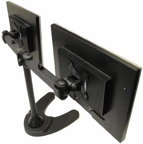 Dual LCD Monitor Stand Free Standing w/ Weighted Mount up to 24