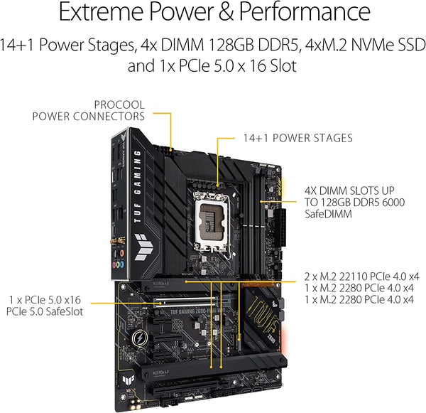 ASUS TUF GAMING Z690-PLUS WIFI LGA 1700 Intel Z690 SATA 6Gb/s ATX Intel Motherboard