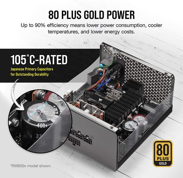 Corsair RMX Series RM1000x 1000 Watt Gold Fully Modular Power Supply Black