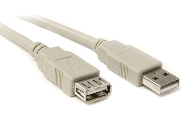 BattleBorn GC-USB2-10MF - 10ft USB 2.0 M-to-F Extension Cable (White)