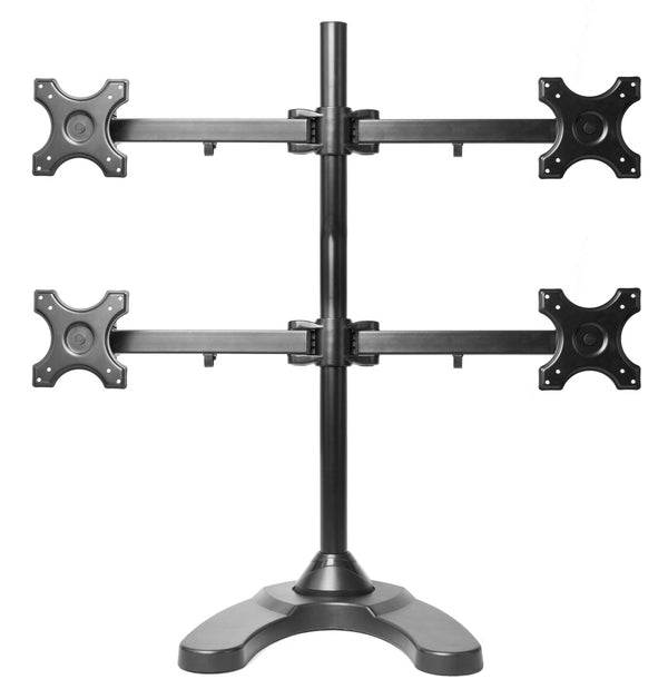 MonMount Free Standing Quad/Four LCD Monitor Stand Holds Up to 24-Inch Displays